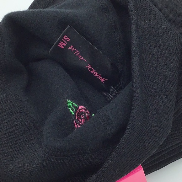 2 pk Betsey Johnson Fleece Lined Footless Tights - Picture 5 of 6